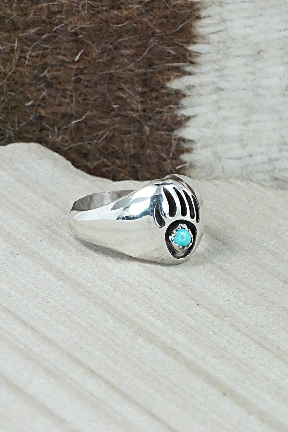 Turquoise & Sterling Silver Ring - Pearlene Spencer - Size 9.75