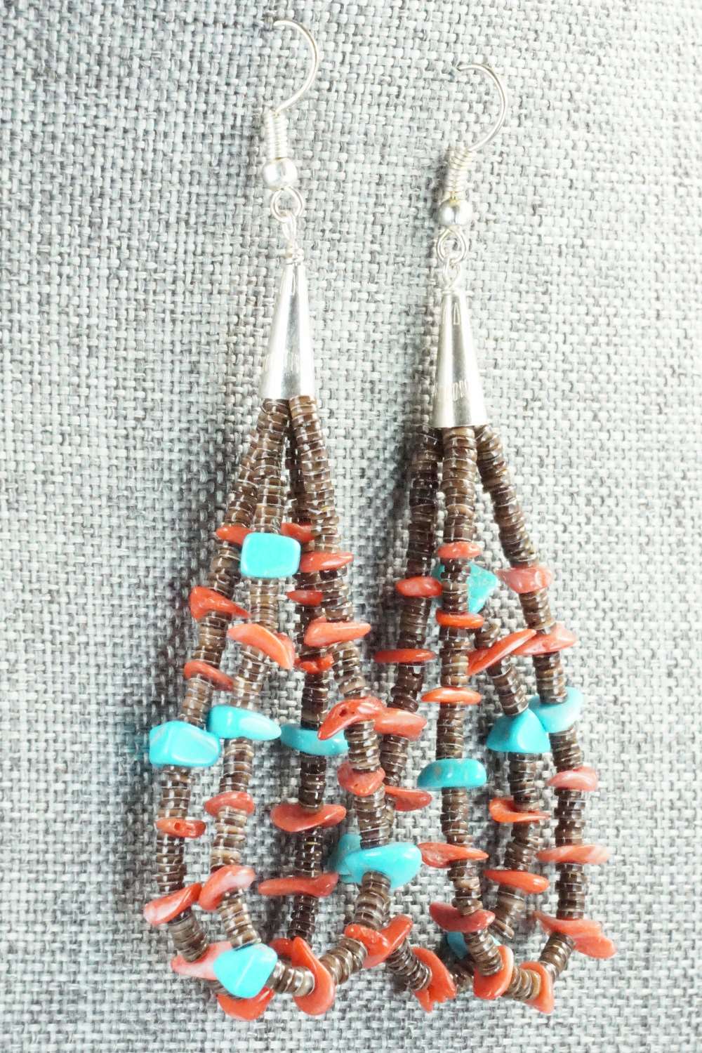 Turquoise, Shell & Sterling Silver Earrings - Daniel Coriz