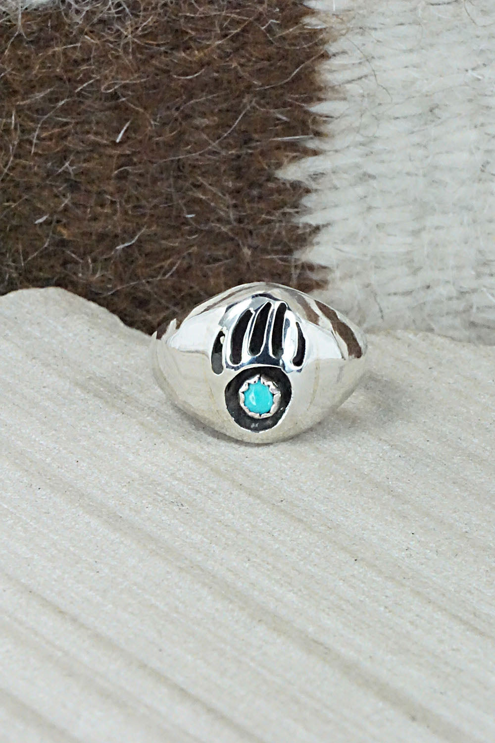 Turquoise & Sterling Silver Ring - Pearlene Spencer - Size 9