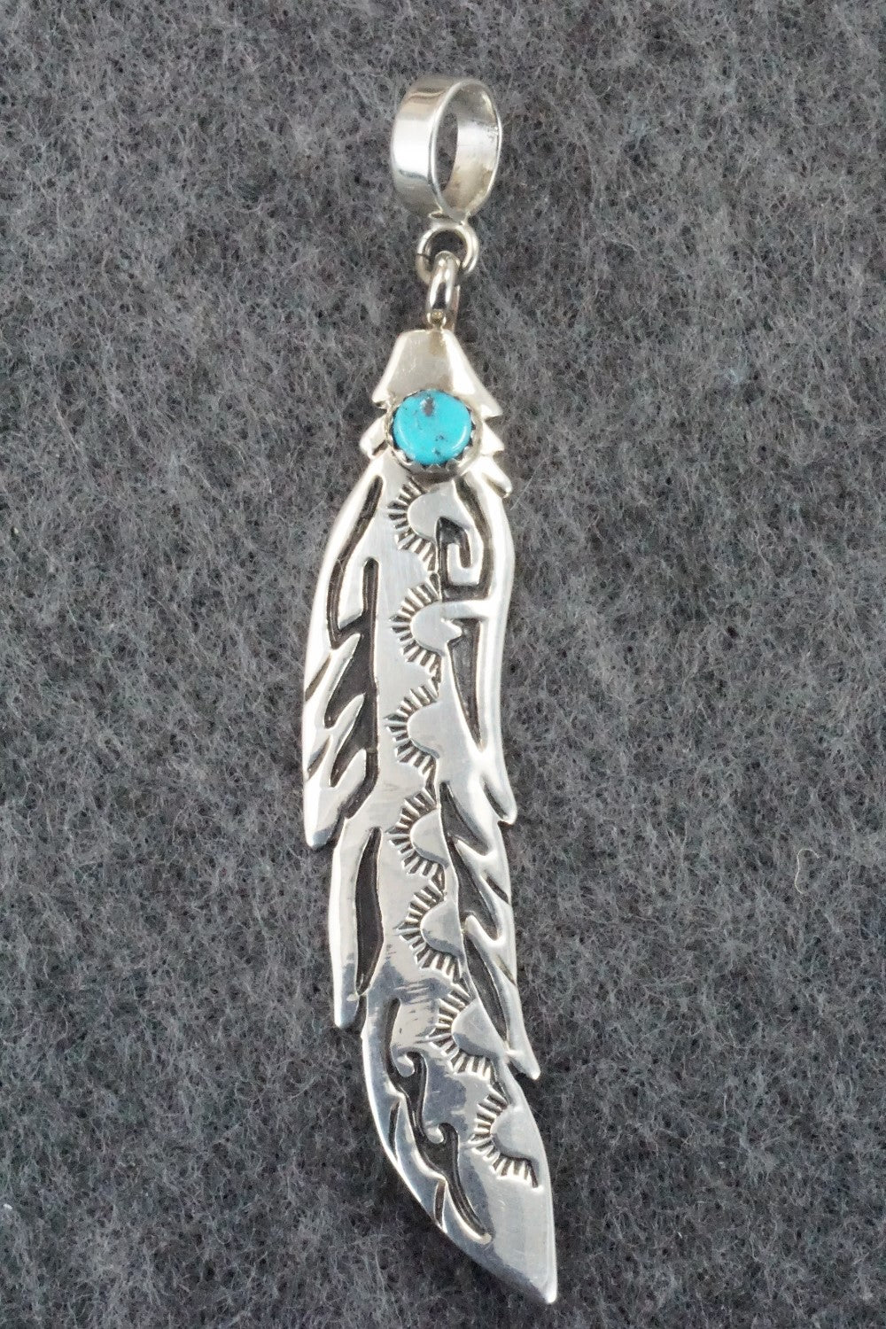Turquoise & Sterling Silver Pendant - Rosita Singer