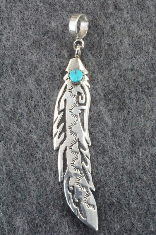 Turquoise & Sterling Silver Pendant - Rosita Singer
