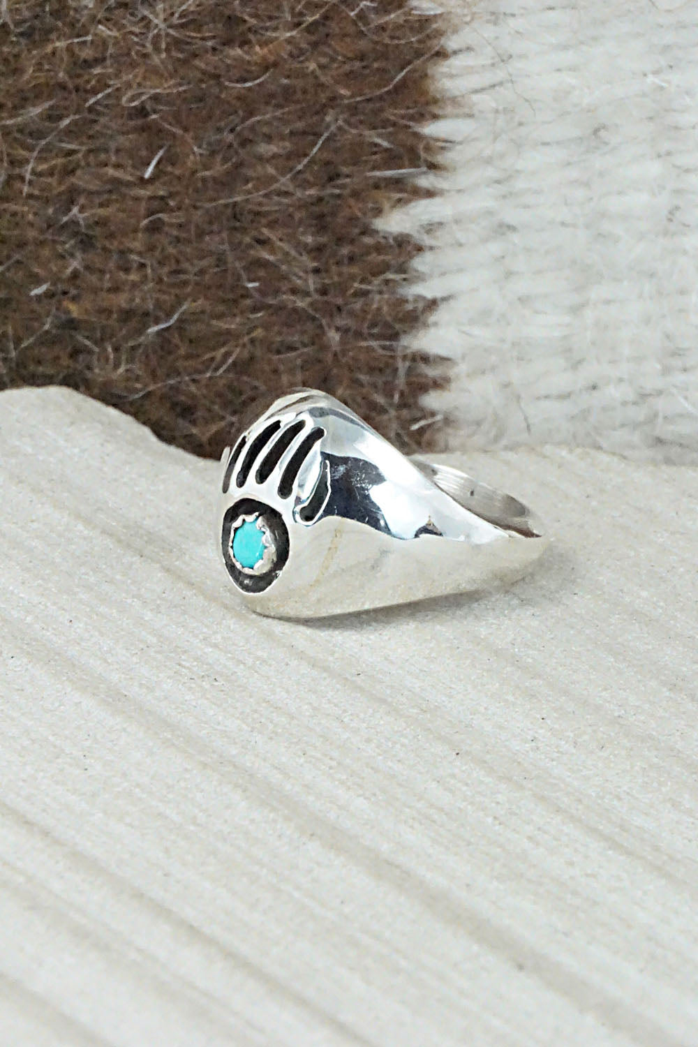 Turquoise & Sterling Silver Ring - Pearlene Spencer - Size 9