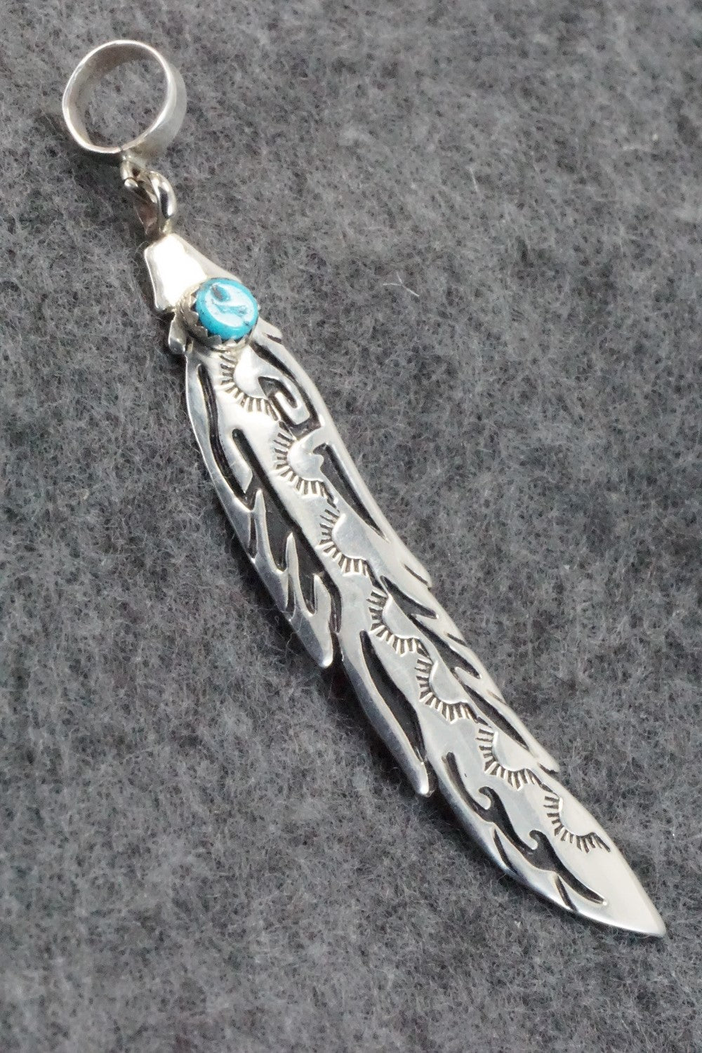 Turquoise & Sterling Silver Pendant - Rosita Singer