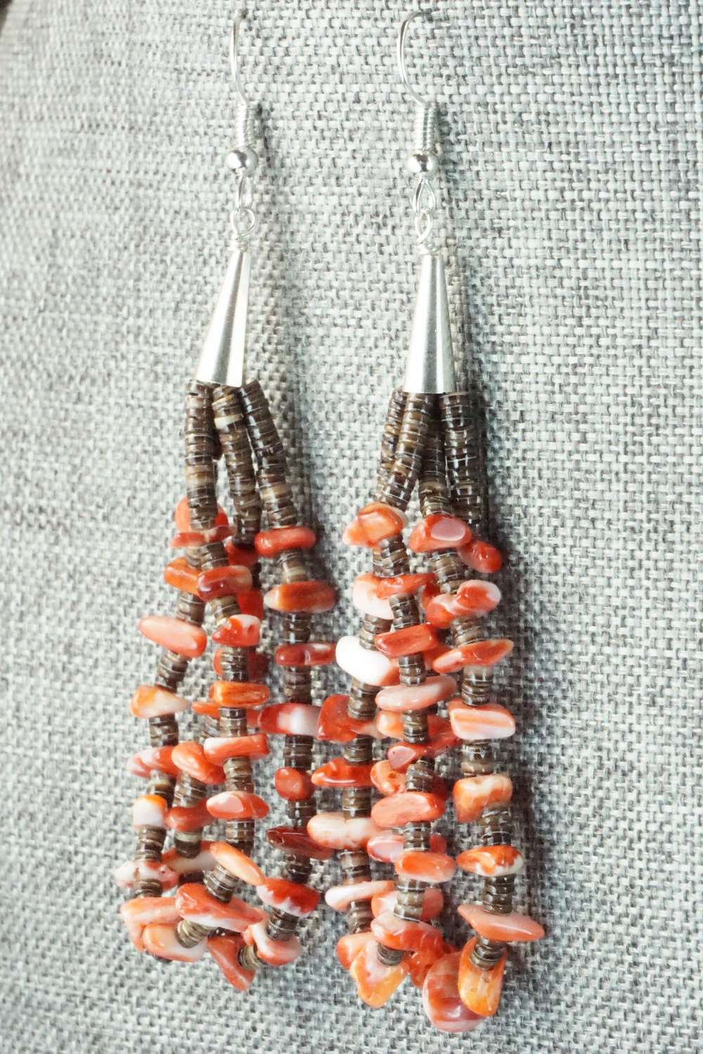 Spiny Oyster, Shell & Sterling Silver Earrings - Daniel Coriz