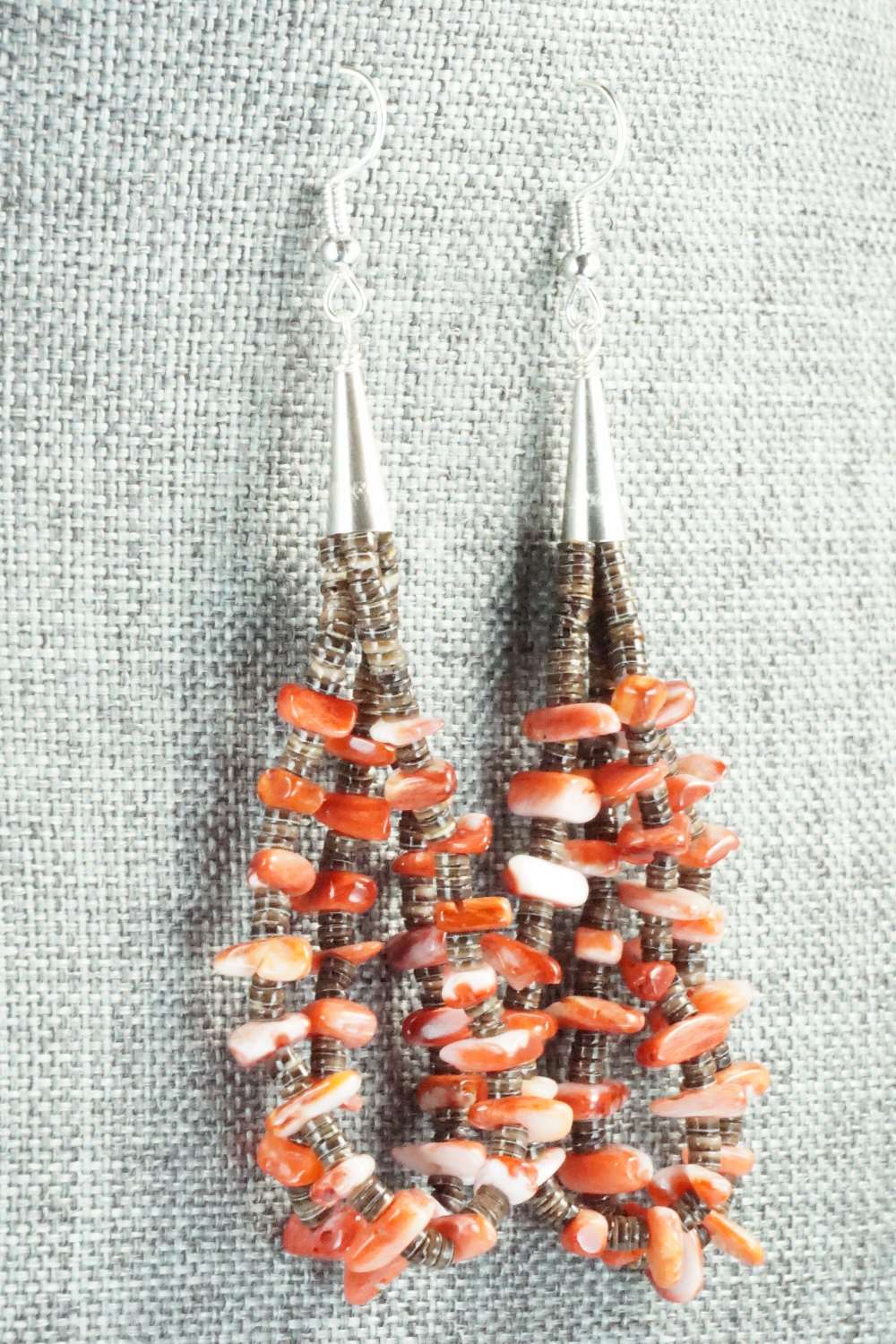 Spiny Oyster, Shell & Sterling Silver Earrings - Daniel Coriz