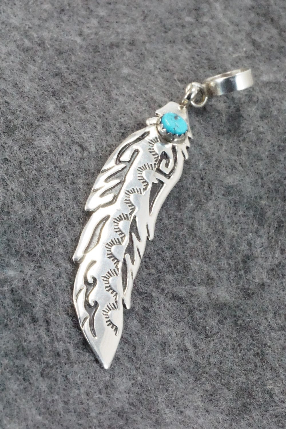 Turquoise & Sterling Silver Pendant - Rosita Singer