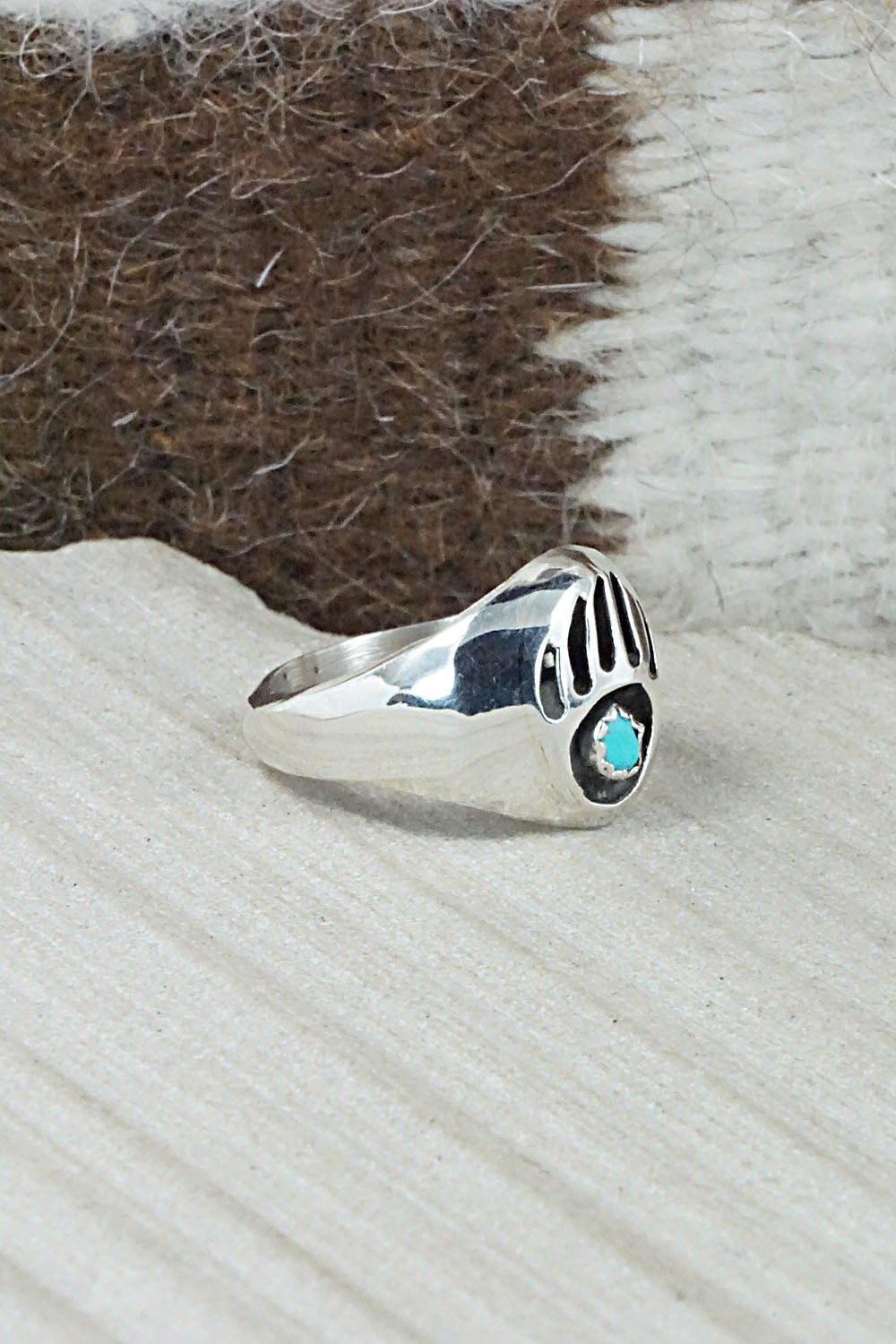 Turquoise & Sterling Silver Ring - Pearlene Spencer - Size 9