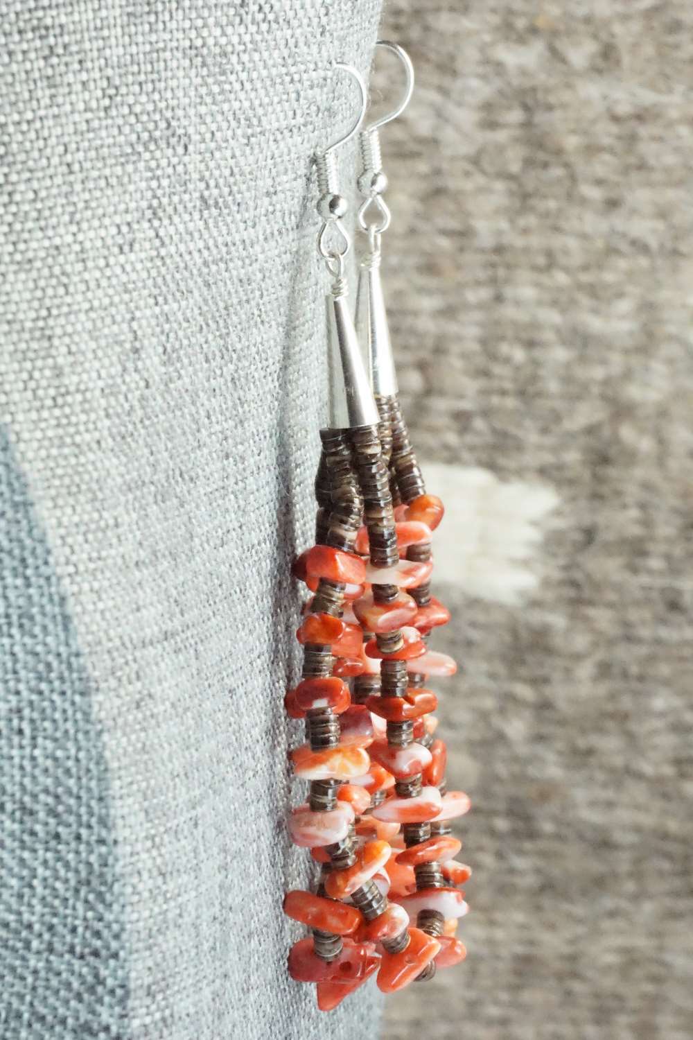 Spiny Oyster, Shell & Sterling Silver Earrings - Daniel Coriz