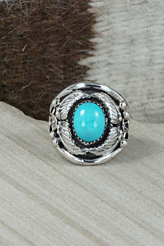 Turquoise & Sterling Silver Ring - Gilbert Smith - Size 9.5