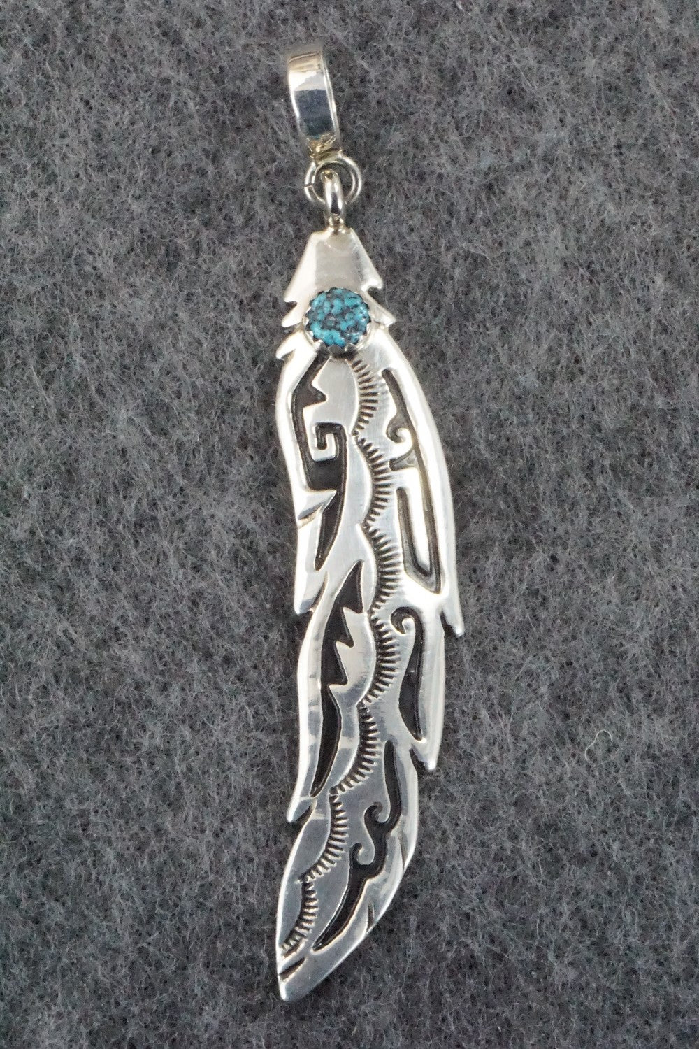 Turquoise & Sterling Silver Pendant - Rosita Singer