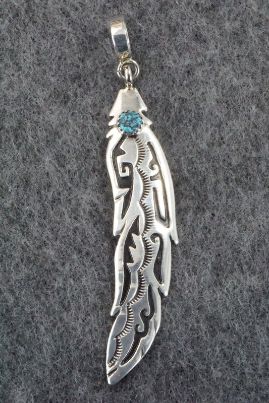Turquoise & Sterling Silver Pendant - Rosita Singer