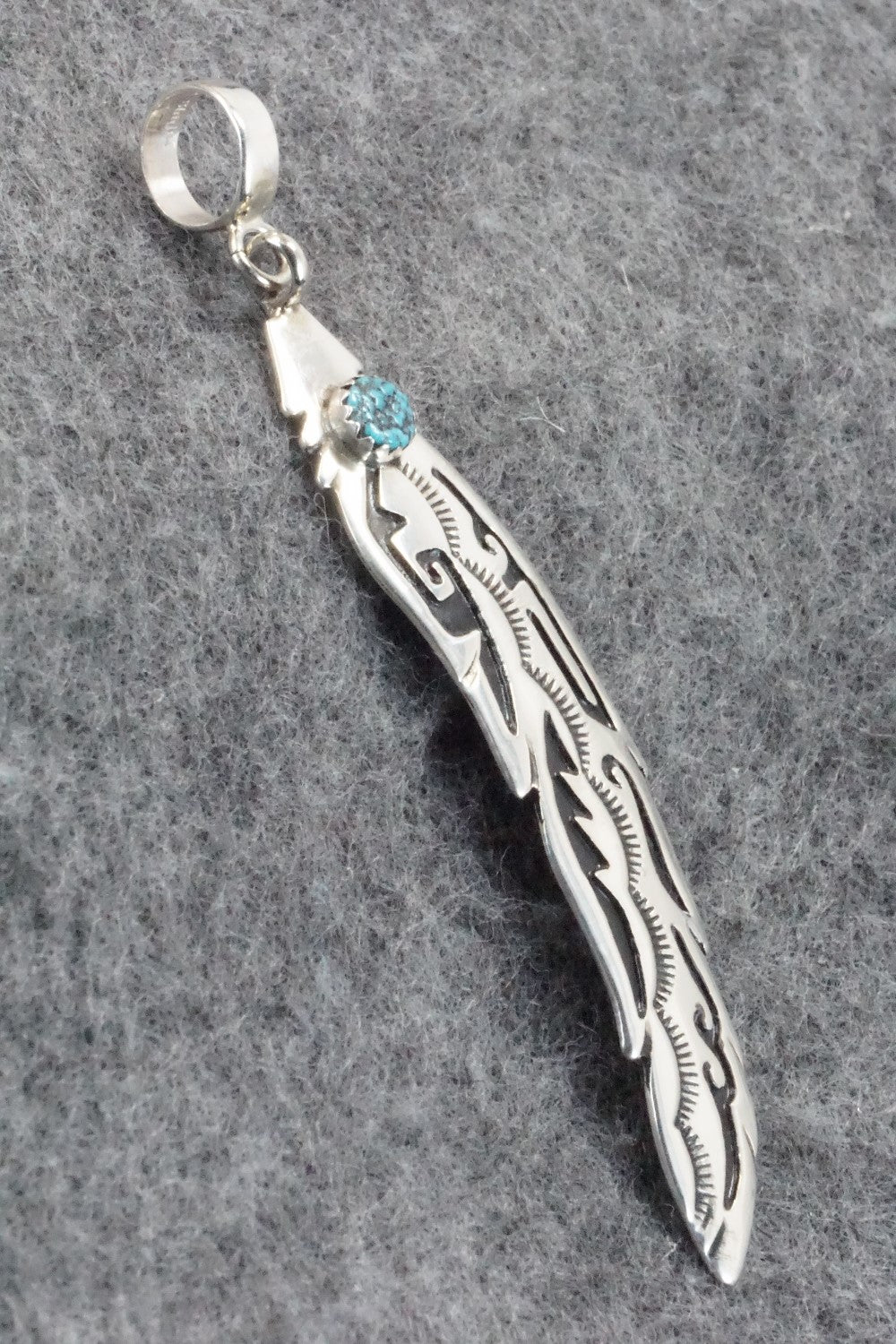 Turquoise & Sterling Silver Pendant - Rosita Singer