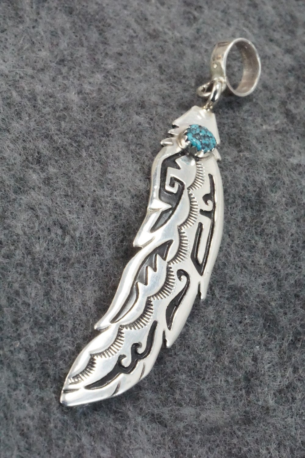 Turquoise & Sterling Silver Pendant - Rosita Singer