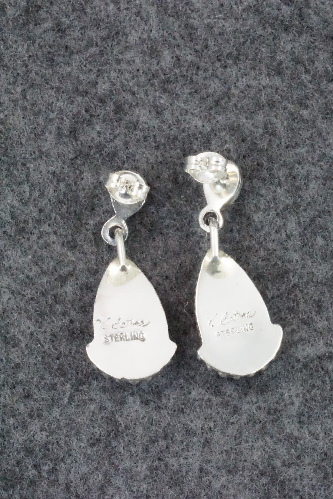 Turquoise, Coral & Sterling Silver Earrings - Verley Betone