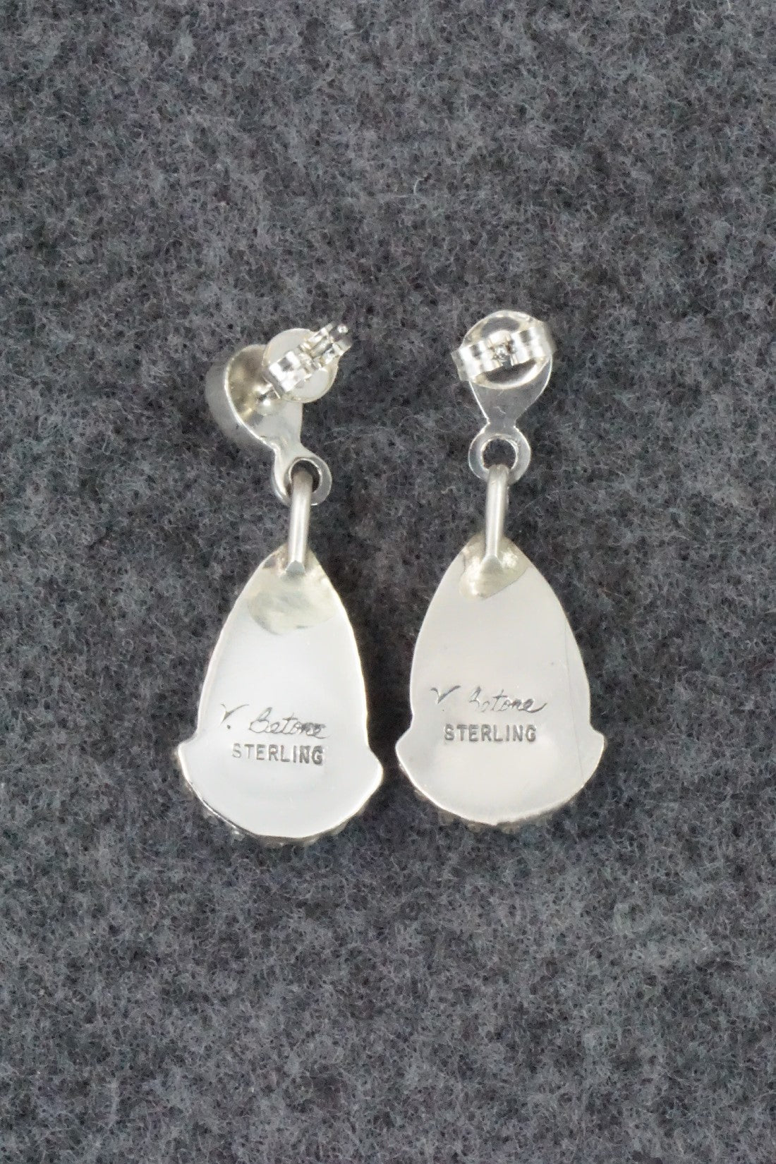 Turquoise, Coral & Sterling Silver Earrings - Verley Betone