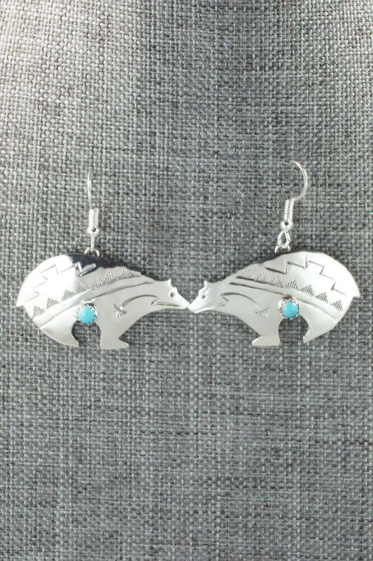 Turquoise & Sterling Silver Earrings - Lena Platero