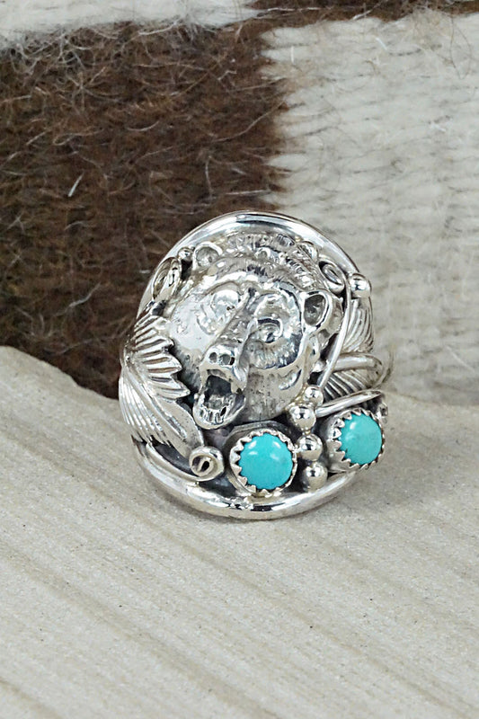 Turquoise and Sterling Silver Ring - Jeanette Saunders - Size 9.5