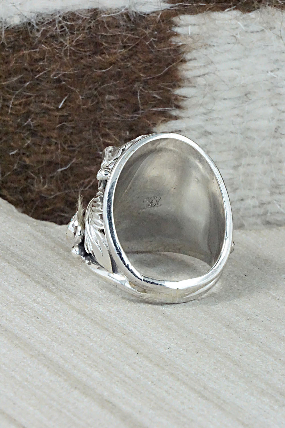 Turquoise and Sterling Silver Ring - Jeanette Saunders - Size 9.5