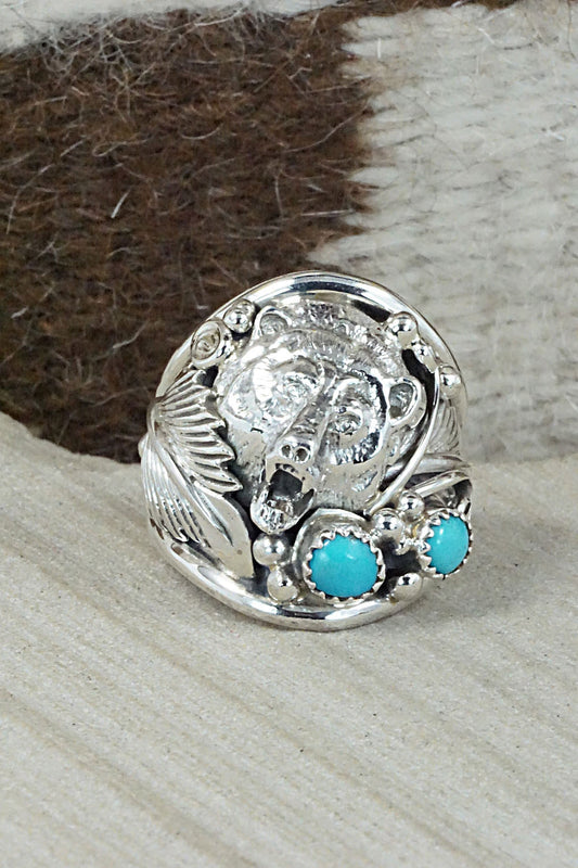 Turquoise and Sterling Silver Ring - Jeanette Saunders - Size 11.75