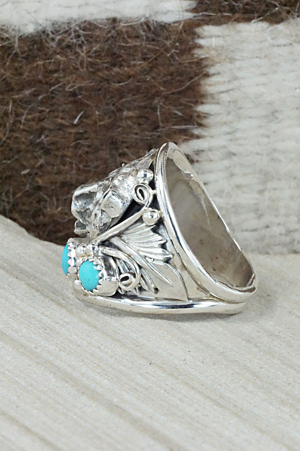 Turquoise and Sterling Silver Ring - Jeanette Saunders - Size 11.75