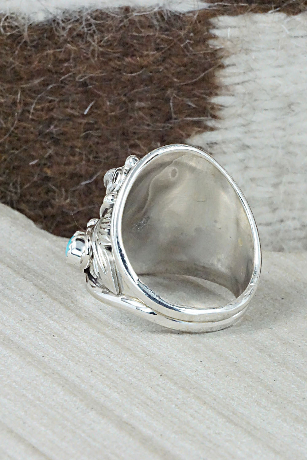 Turquoise and Sterling Silver Ring - Jeanette Saunders - Size 11.75