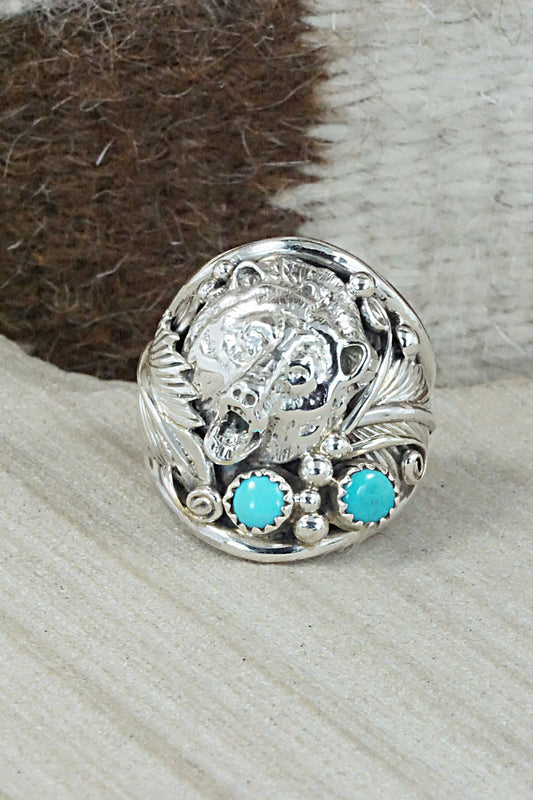 Turquoise and Sterling Silver Ring - Jeanette Saunders - Size 12.25