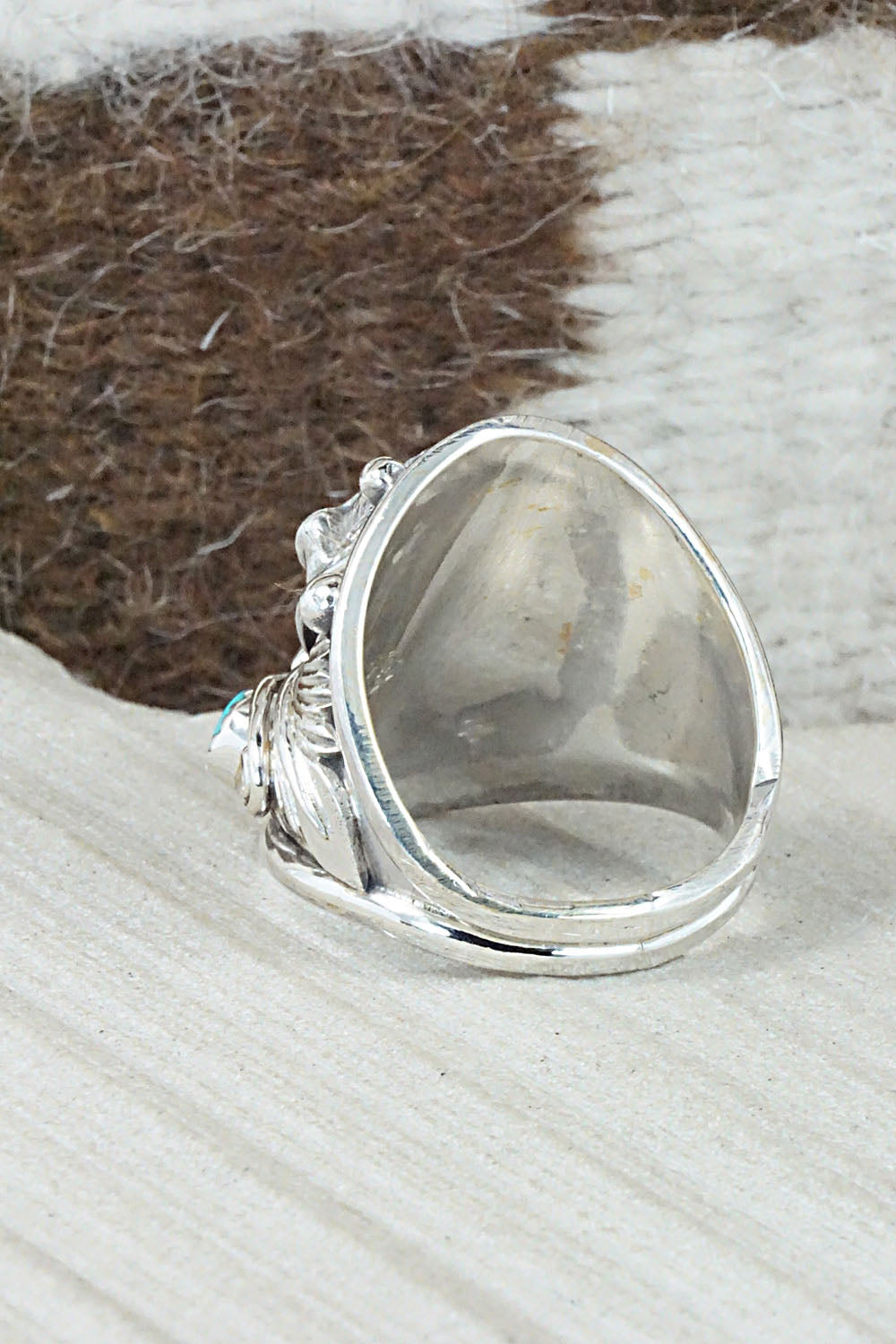 Turquoise and Sterling Silver Ring - Jeanette Saunders - Size 12.25