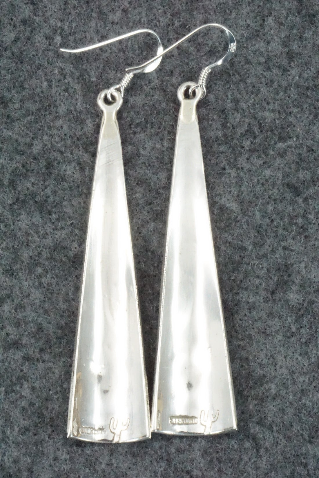 Coral, Turquoise Chip Inlay & Sterling Silver Earrings - Jolene Yazzie