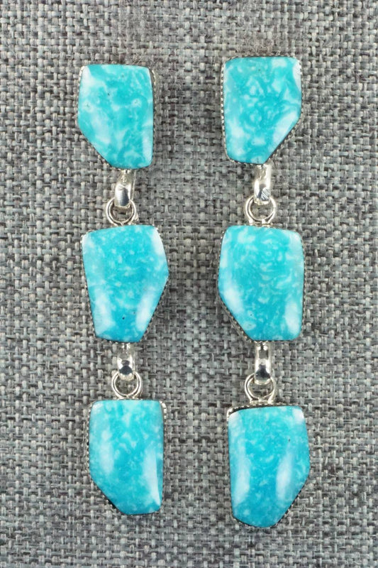 Turquoise & Sterling Silver Earrings - Gregg Yazzie