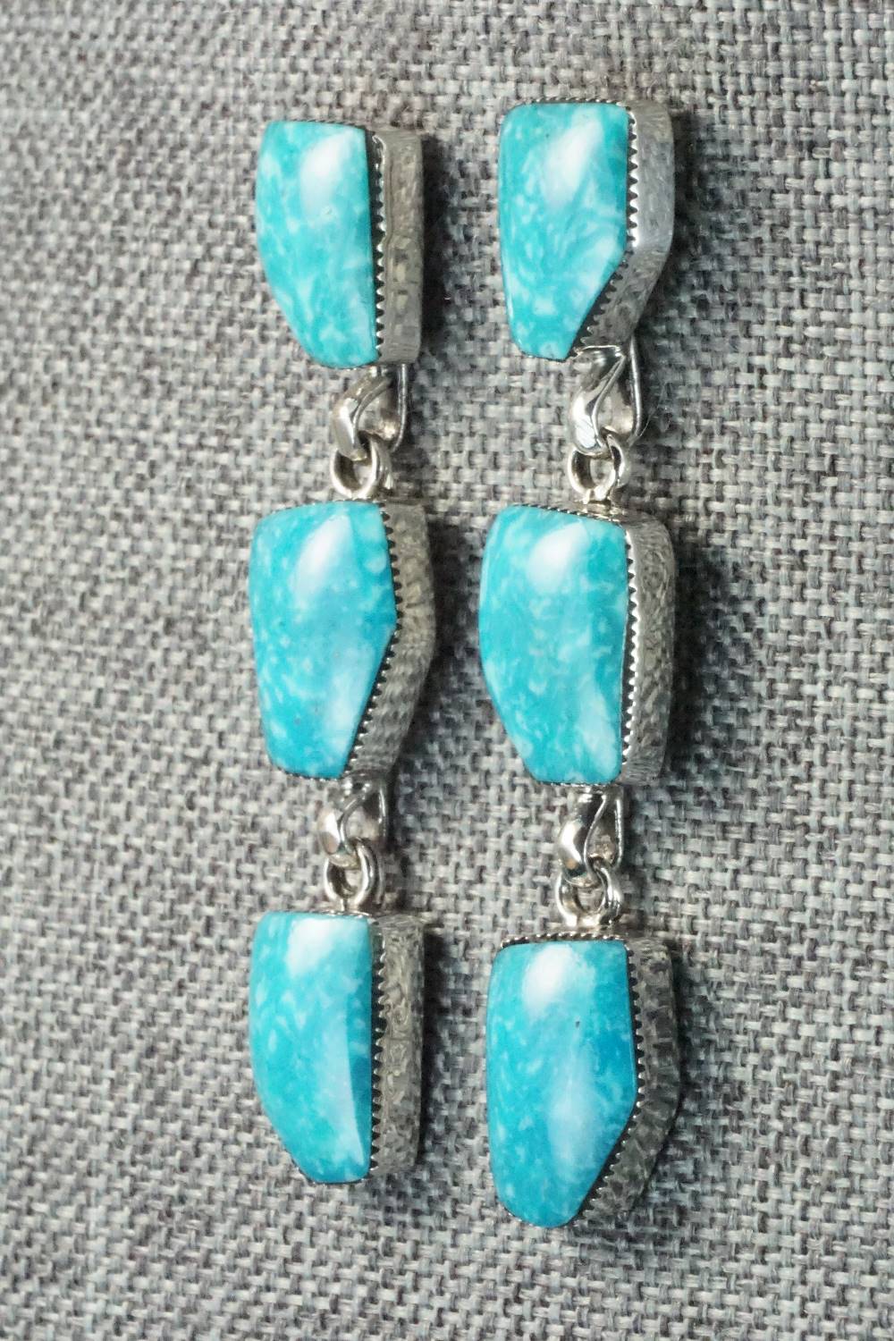 Turquoise & Sterling Silver Earrings - Gregg Yazzie
