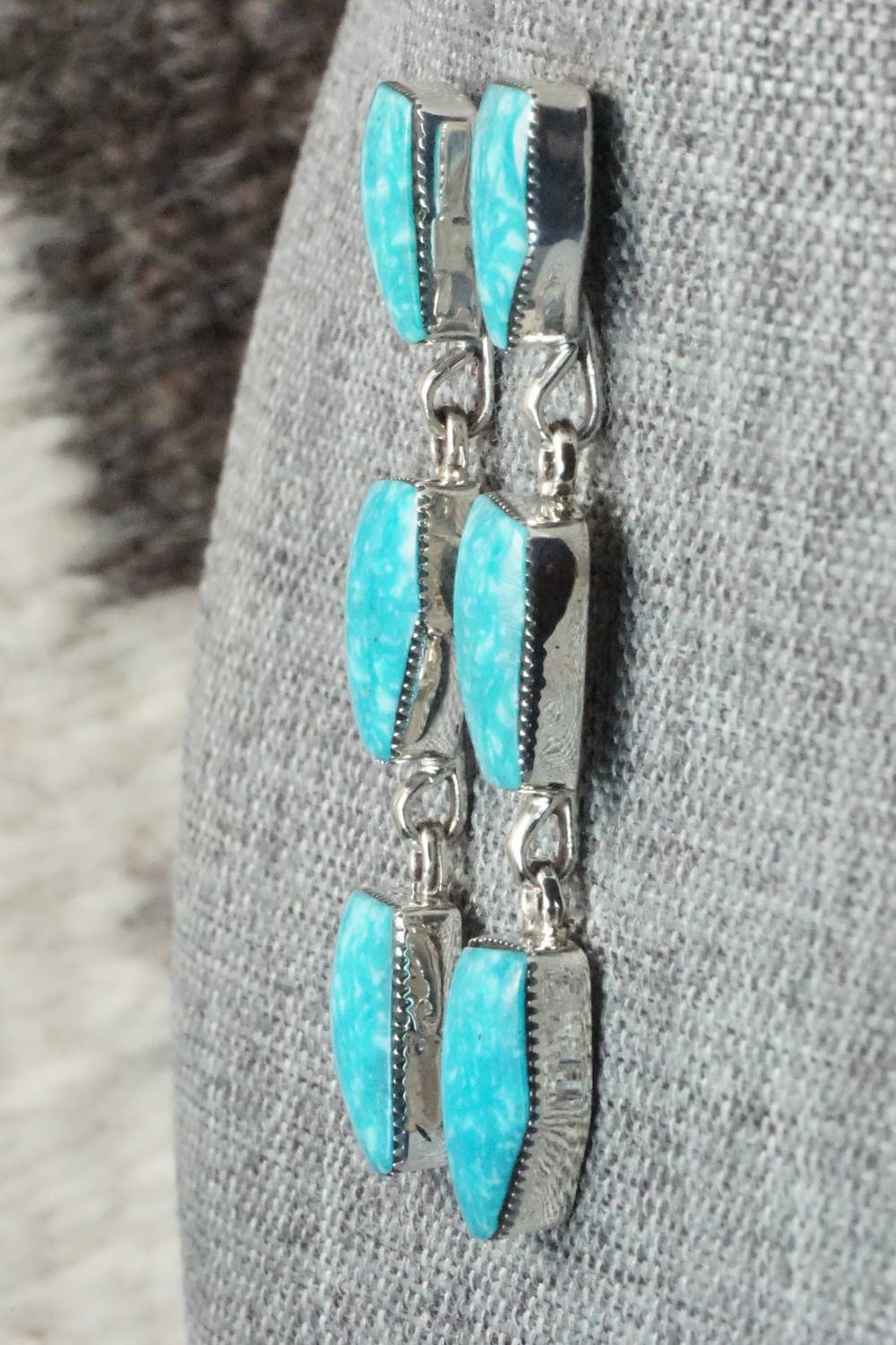 Turquoise & Sterling Silver Earrings - Gregg Yazzie