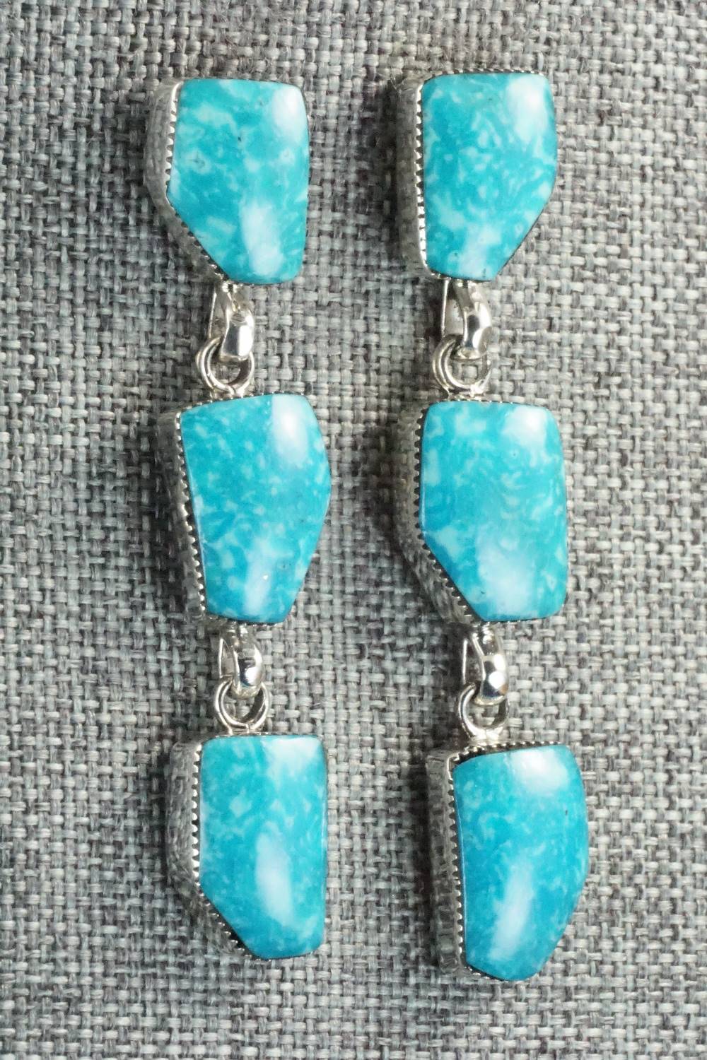 Turquoise & Sterling Silver Earrings - Gregg Yazzie