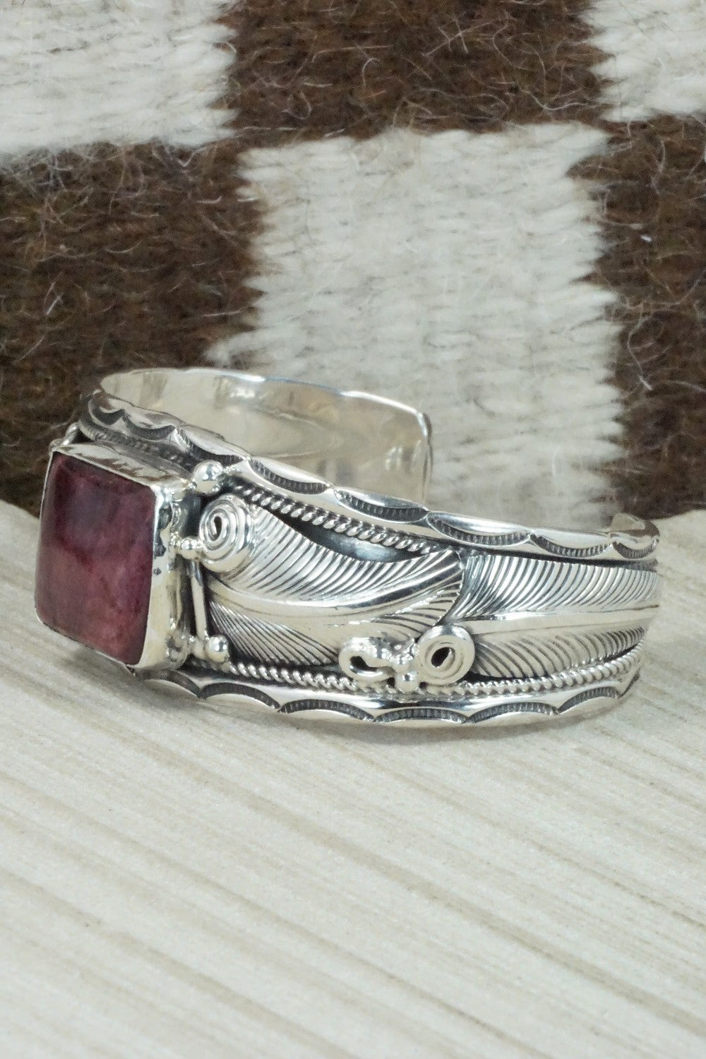 Spiny Oyster & Sterling Silver Bracelet - Darrell Morgan