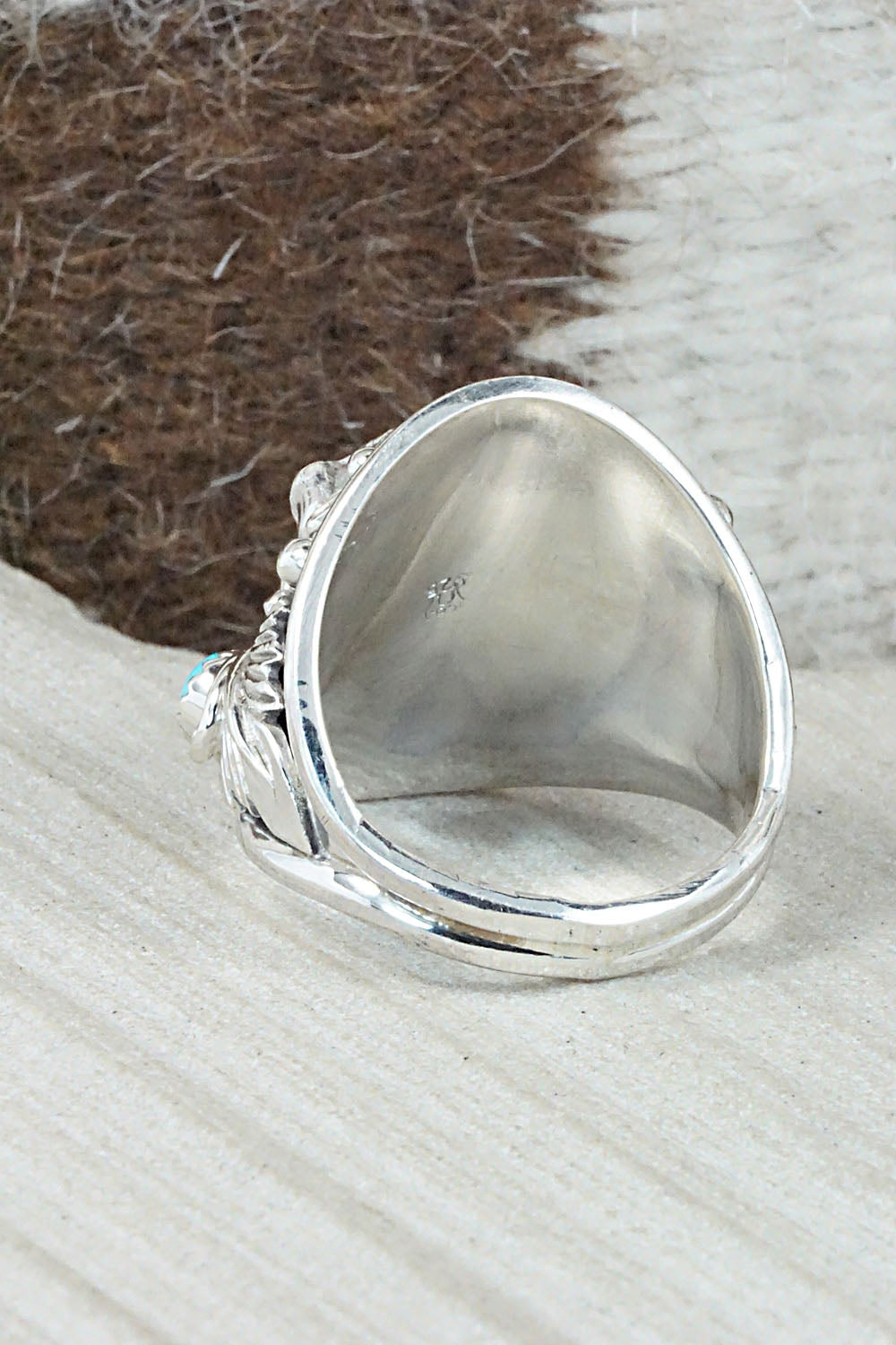 Turquoise and Sterling Silver Ring - Jeanette Saunders - Size 14