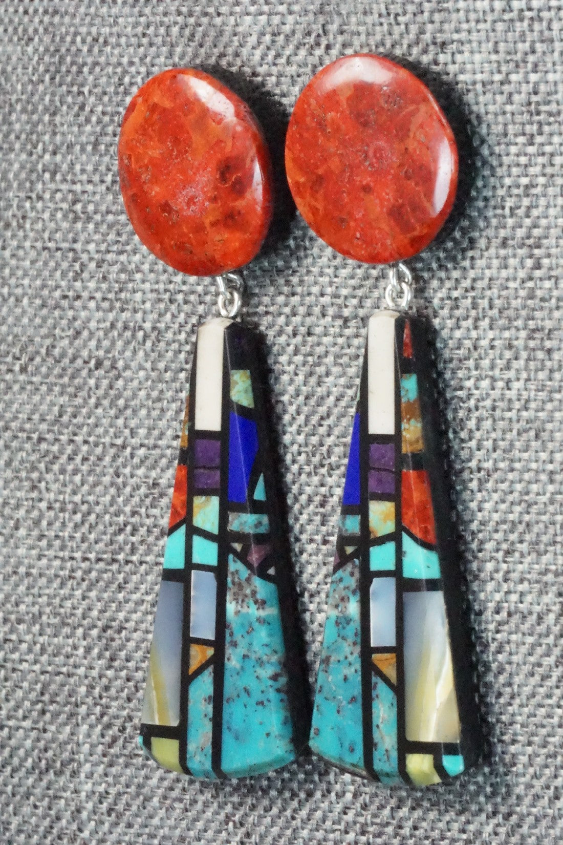 Multi Stone Inlay Earrings - Chris T. Nieto