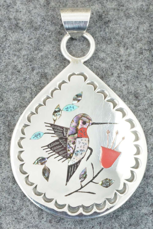 Multi Stone & Sterling Silver Inlay Pendant - Raymond Boyd