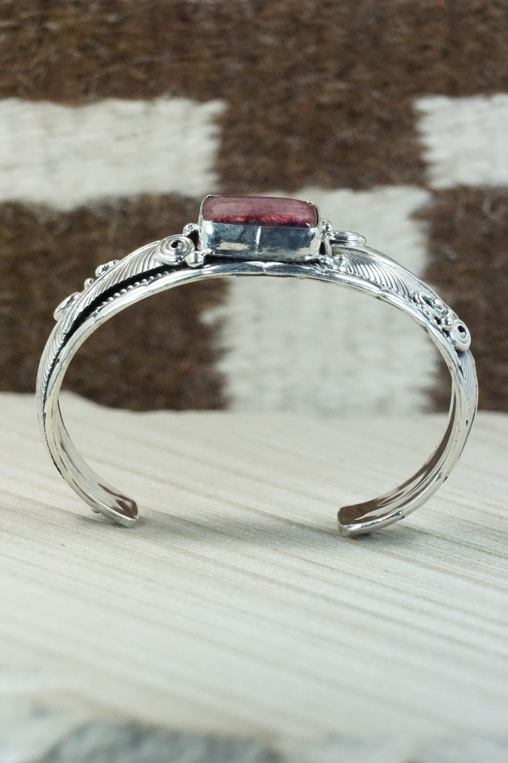 Spiny Oyster & Sterling Silver Bracelet - Darrell Morgan