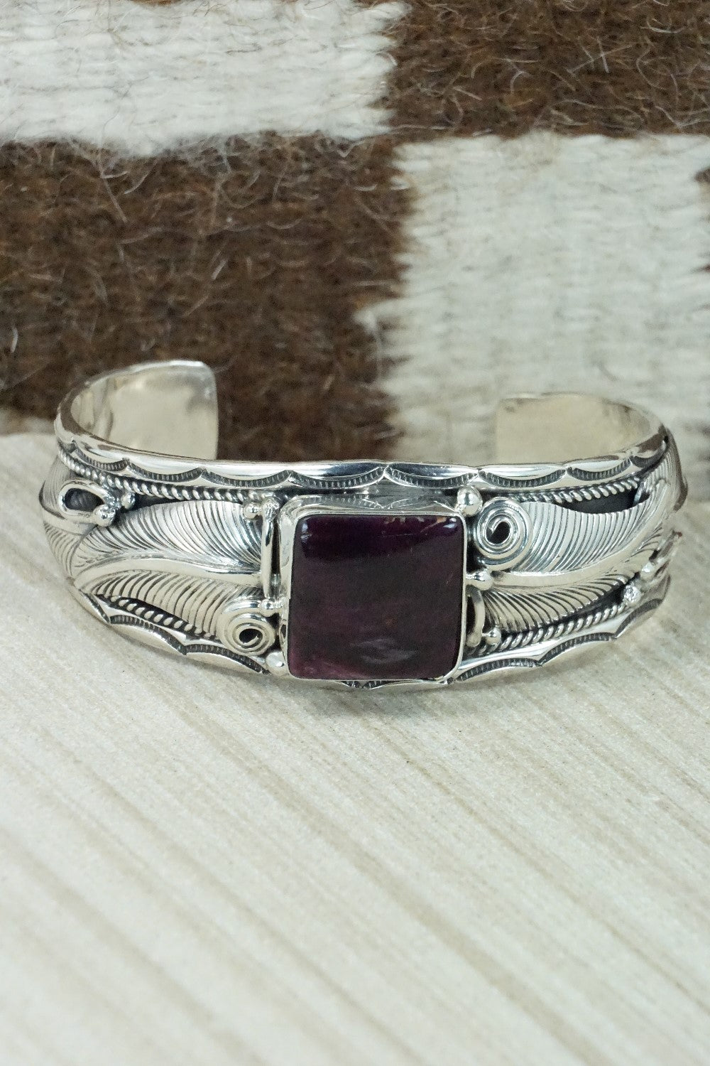 Spiny Oyster & Sterling Silver Bracelet - Darrell Morgan