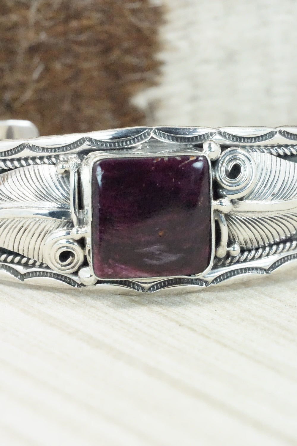 Spiny Oyster & Sterling Silver Bracelet - Darrell Morgan