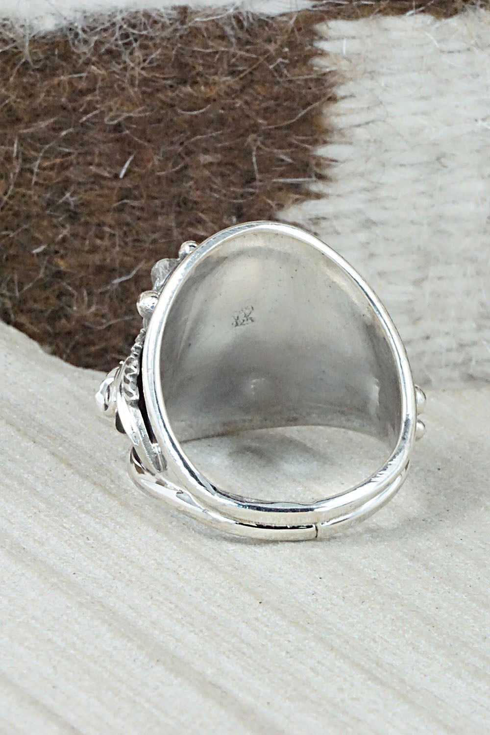 Turquoise and Sterling Silver Ring - Jeanette Saunders - Size 14.5