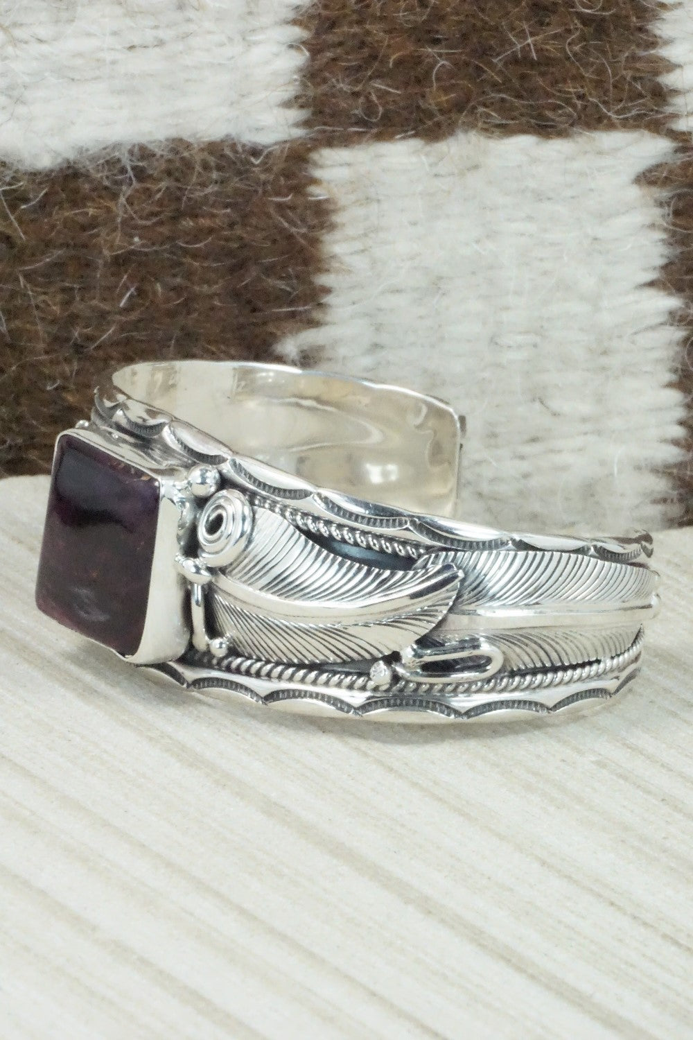 Spiny Oyster & Sterling Silver Bracelet - Darrell Morgan
