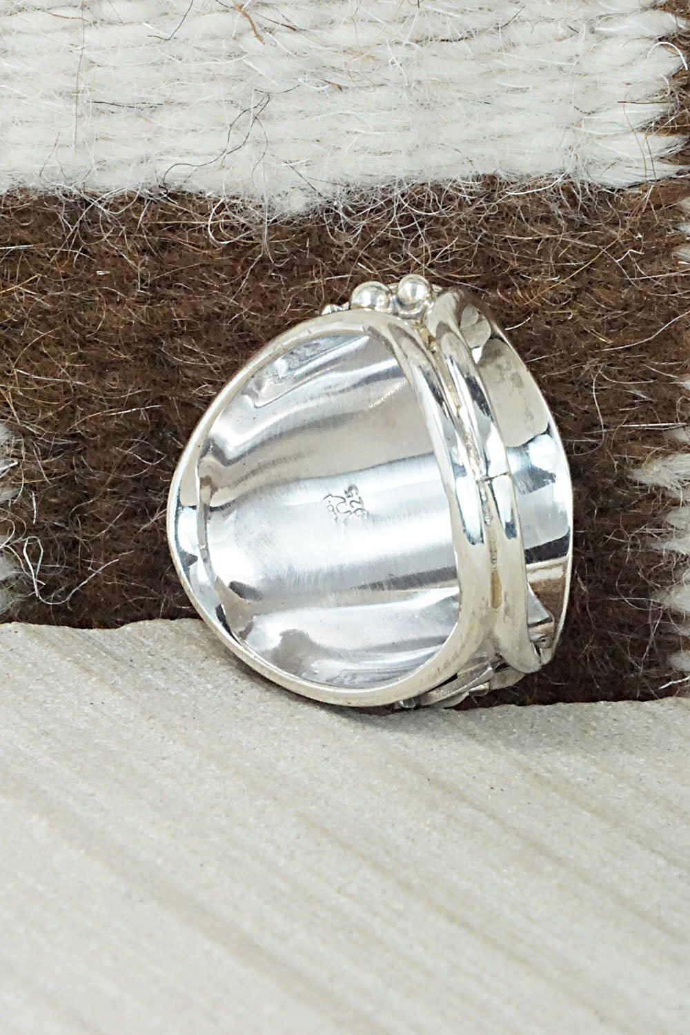 Turquoise and Sterling Silver Ring - Jeanette Saunders - Size 14.5