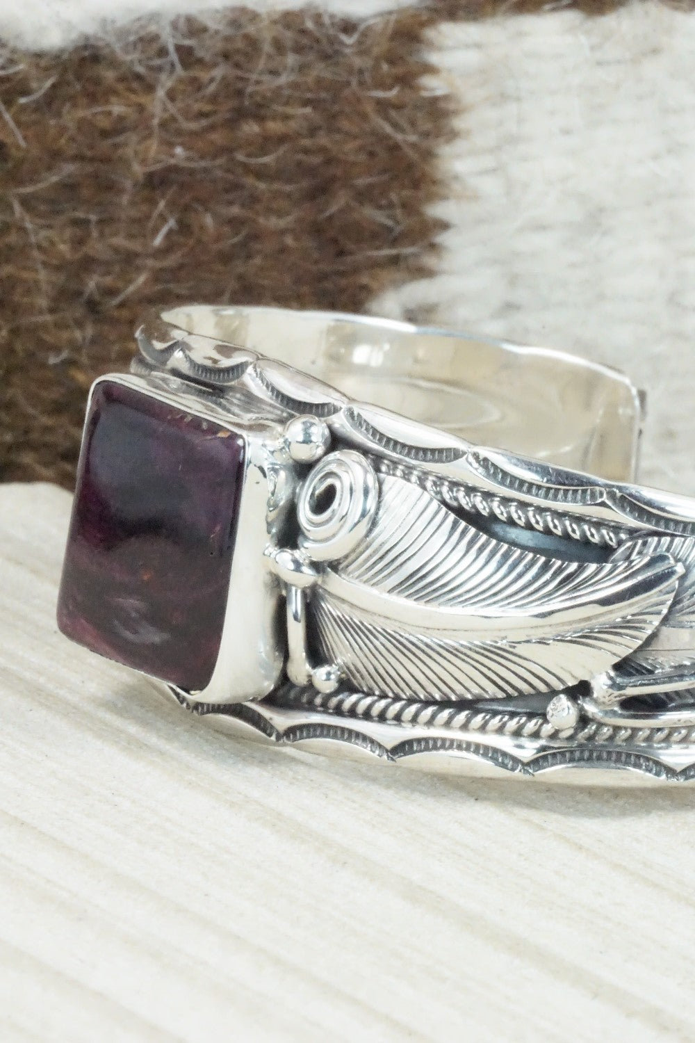 Spiny Oyster & Sterling Silver Bracelet - Darrell Morgan