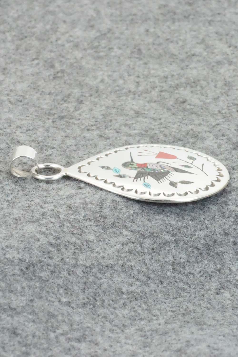 Multi Stone & Sterling Silver Inlay Pendant - Raymond Boyd