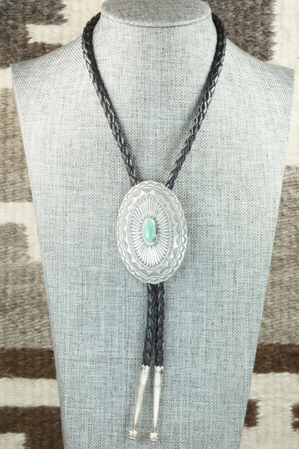 Turquoise & Sterling Silver Bolo Tie - Arnold Blackgoat