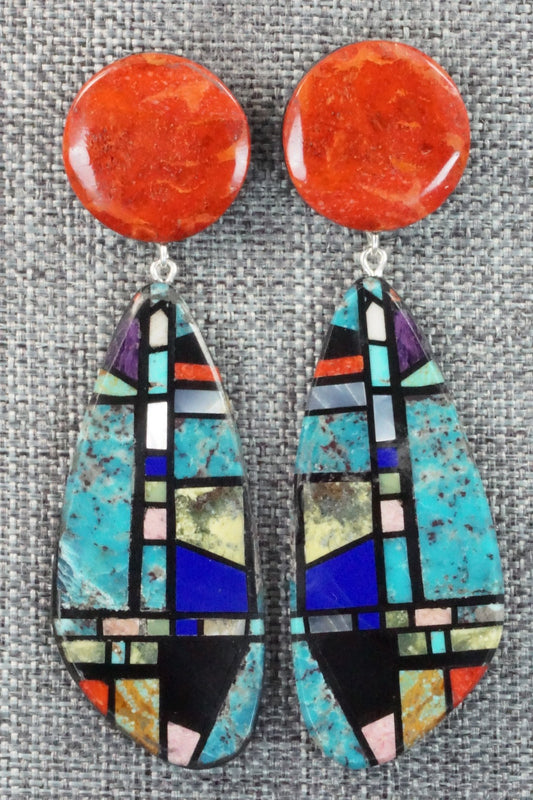 Multi Stone Inlay Earrings - Chris T. Nieto
