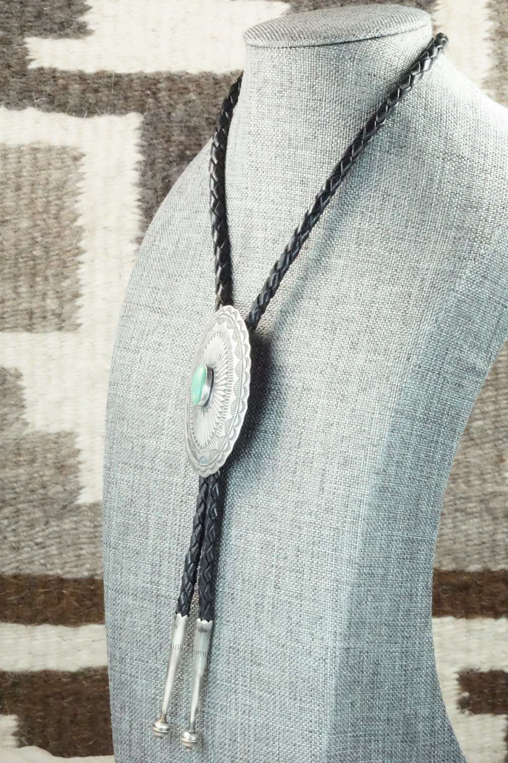 Turquoise & Sterling Silver Bolo Tie - Arnold Blackgoat