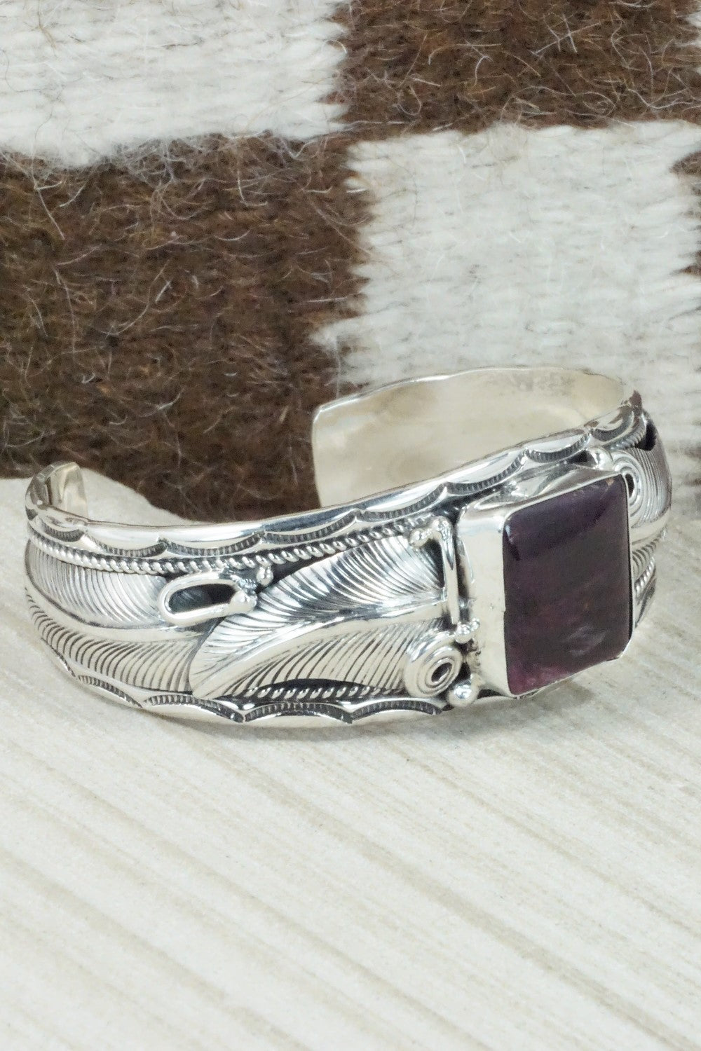 Spiny Oyster & Sterling Silver Bracelet - Darrell Morgan
