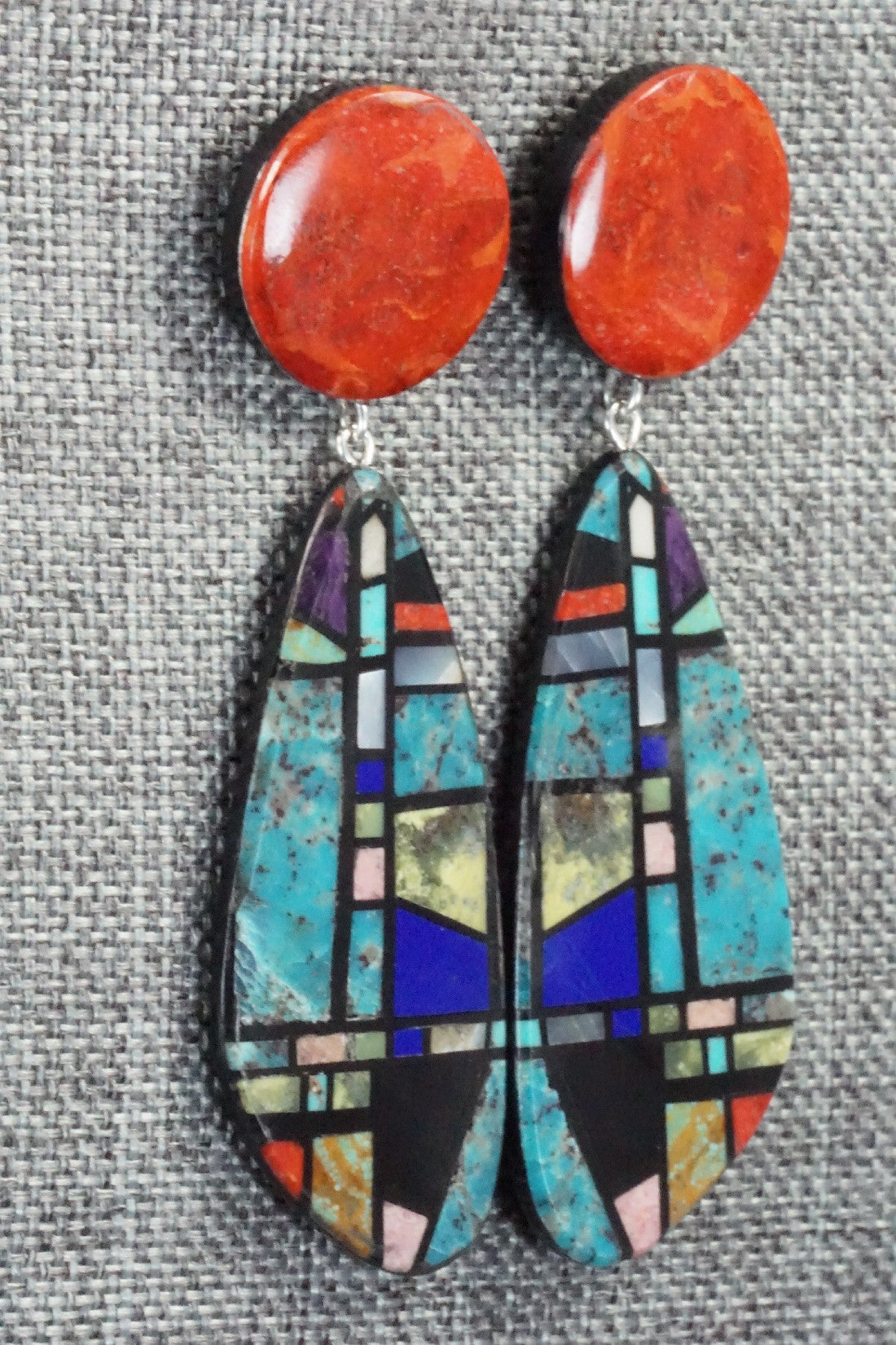 Multi Stone Inlay Earrings - Chris T. Nieto