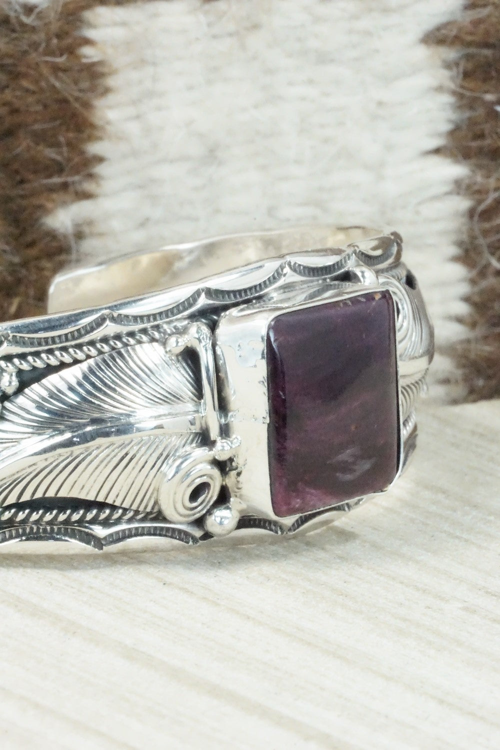 Spiny Oyster & Sterling Silver Bracelet - Darrell Morgan